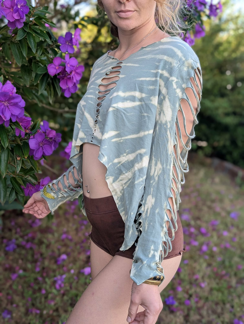 Shamanic Slit Pixie long Sleeve Top - Earth Alchemy