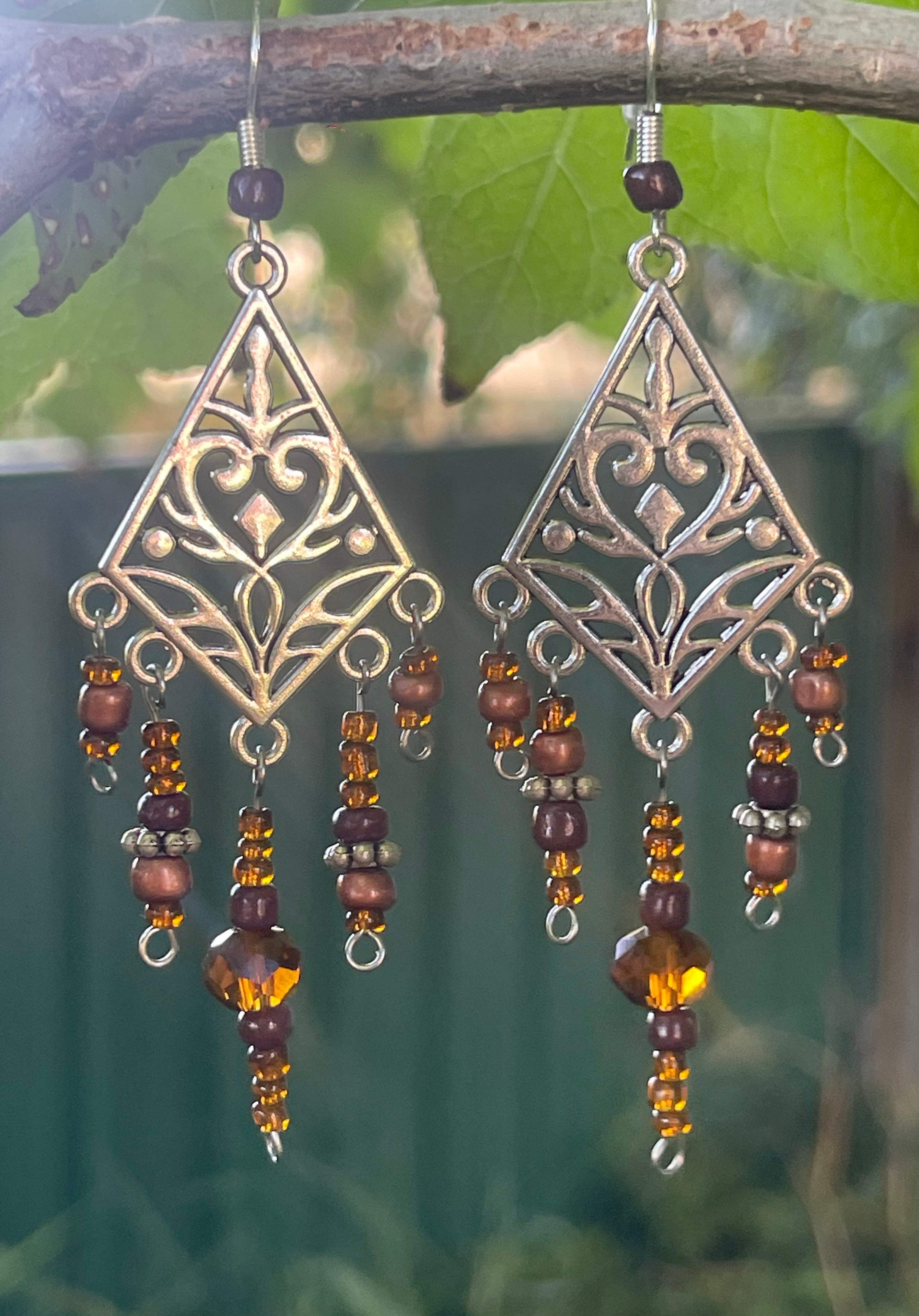 Earth Offering - Filigree drops Earrings