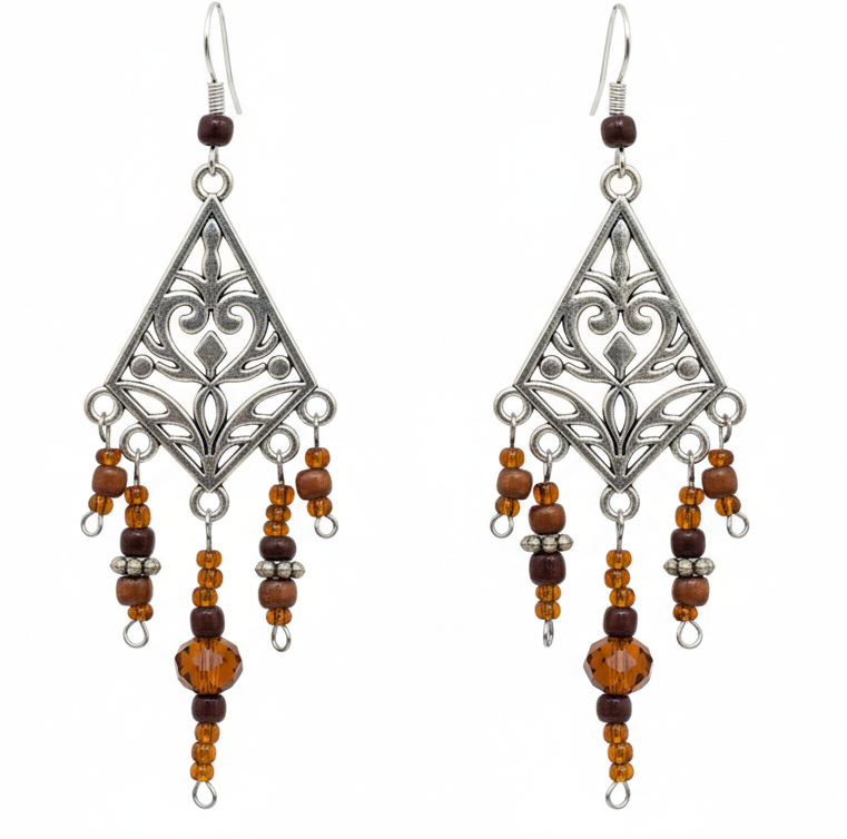 Earth Offering - Filigree drops Earrings